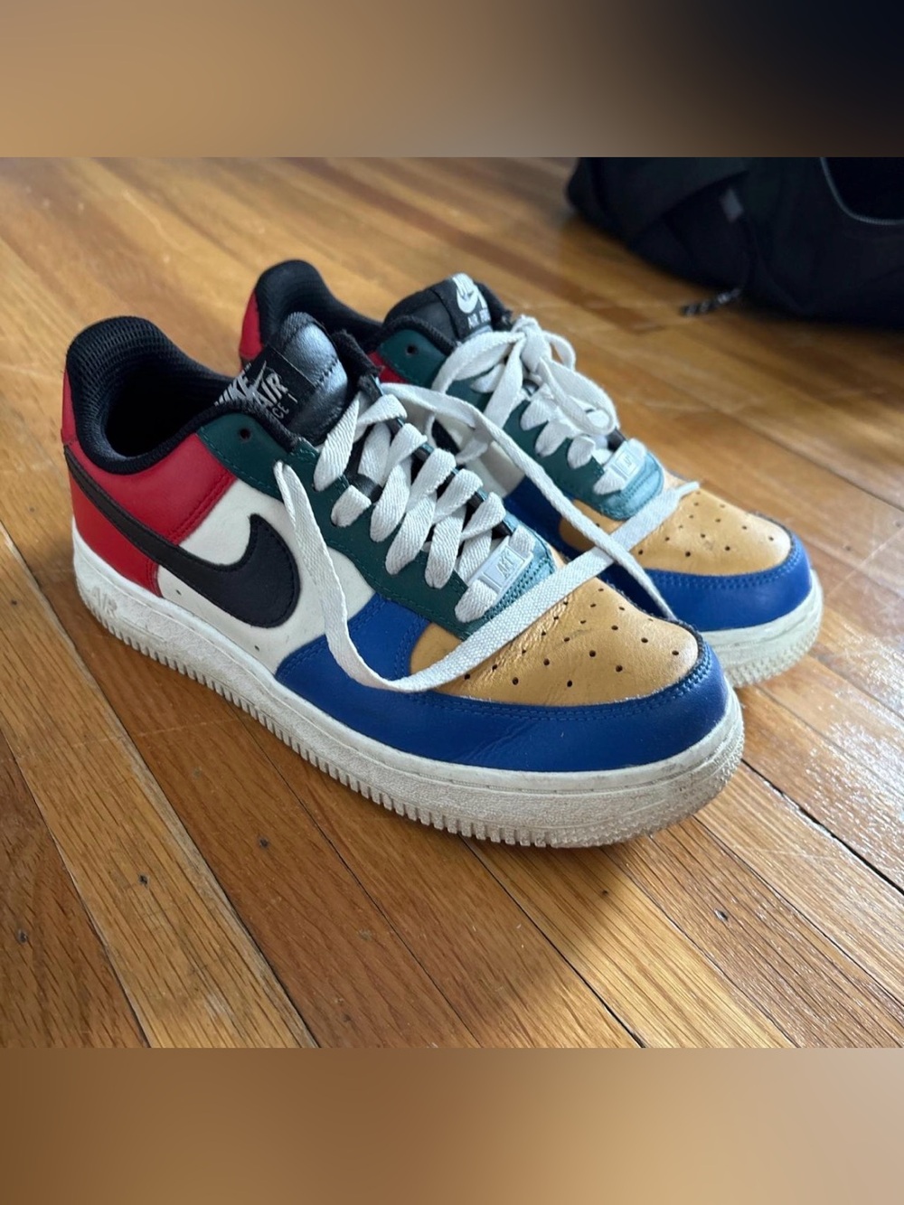 Custom Nike Multicolor Colorblock Leather Low-Top Airforce 1s
